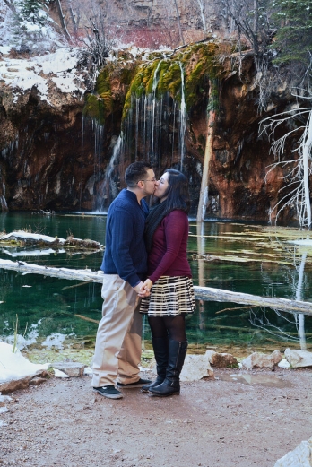Joshue Ramirez and Eliana Aguirre, Engagement Portrait Session, Hanging Lake, 125 - Interstate 70, Glenwood Springs, Colorado 81601. Engagement Pictures.